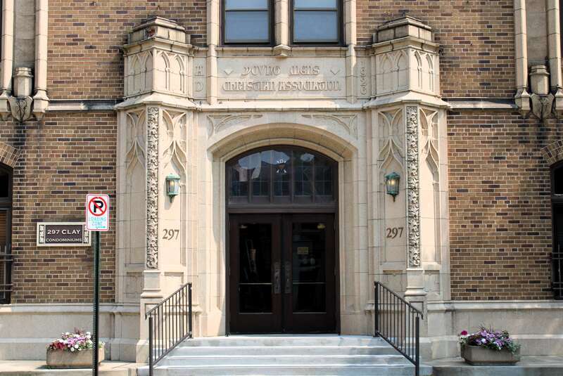 Muskegon YMCA Building, now know as the 297 Clay Condominiums, in Muskegon, Michigan.