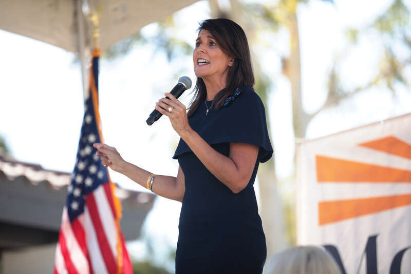 Former United Nations Ambassador Nikki Haley speaking with supporters at a campaign event for U.S. Senator Martha McSally at a home in Scottsdale, Arizona.

Please attribute to Gage Skidmore if used elsewhere.