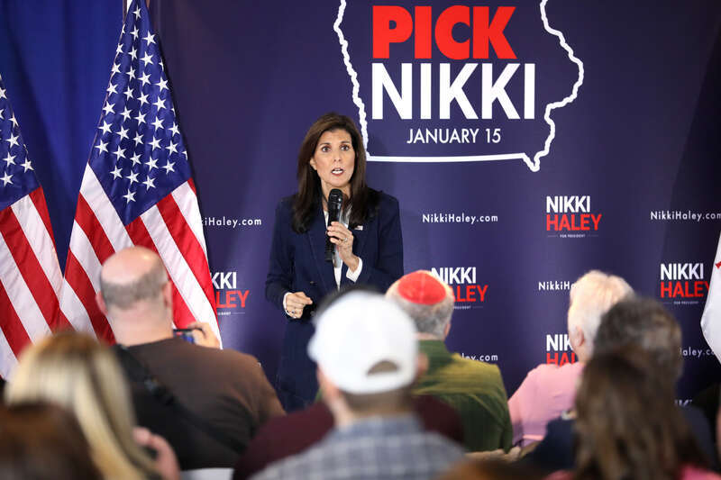 Former United Nations Ambassador Nikki Haley speaking with supporters at a campaign rally at Toast in Ankeny, Iowa.

Please attribute to Gage Skidmore if used elsewhere.