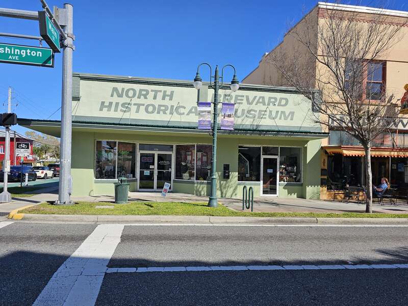 North Brevard Historical Museum as seen across Washington Avenue in Titusville, Florida.