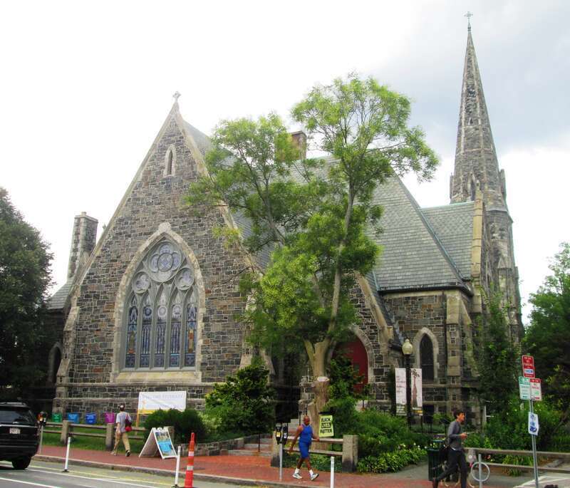 The Old Cambridge Baptist Church is an historic American Baptist church at 400 Harvard Street in Cambridge, Massachusetts.  It was built in 1869 of local fieldstone and granite, and was designed by Alexander Rice Esty in the Gothic Revival style.