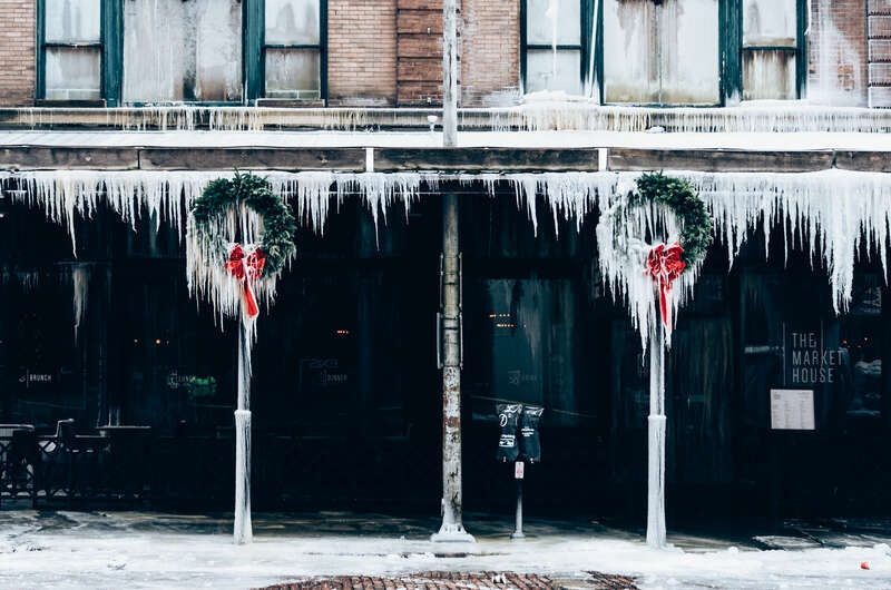 500px provided description: After an explosion, a fire, and hours of trying to put out that fire in frigid temperatures, here's what was left. [#fire ,#city ,#winter ,#cold ,#urban ,#architecture ,#building ,#market ,#ice ,#icicle ,#pub ,#nebraska