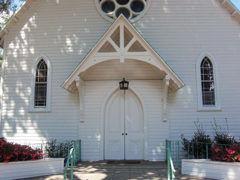 The entrance into the former Saint Rose of Lima Catholic Church in Gaithersburg, Maryland.  It is on the grounds of the present church, which is next door.