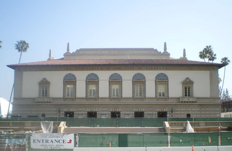 Pasadena Civic Auditorium — at the Pasadena Civic Center, downtown Pasadena, California.

On the National Register of Historic Places.
(during renovation, May 2008)