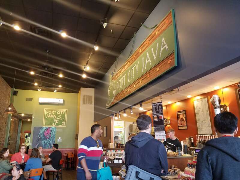 The interior of the Port City Java on Front St in downtown Wilmington, North Carolina