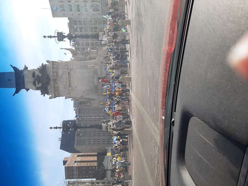 Protest that occurred on March 3, 2022, at the Soldiers' and Sailors' Monument in Indianapolis, Indiana, against Russia's 2022 invasion of Ukraine.