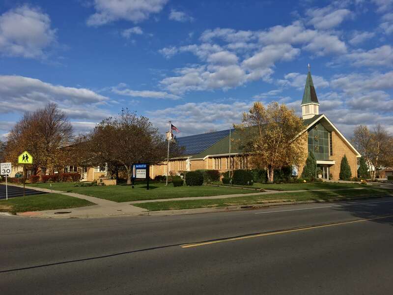 Queen of Martyrs RC Church, Cheektowaga, New York, November 2019. Architect: Backus, Crane &amp;amp; Love.