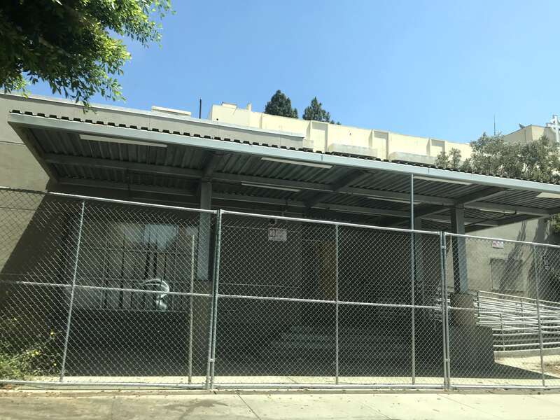 The former entrance to Robert F Kennedy Medical Center in Hawthorne, California on July 7, 2020