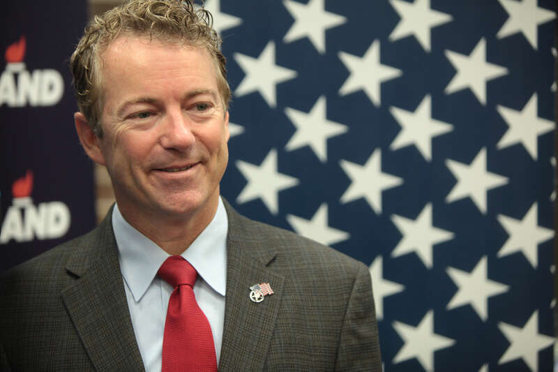 U.S. Senator Rand Paul speaking with supporters on his &quot;The Iowa 10,000 College Tour!&quot; at the UPS Auditorium at Morningside College Sioux City, Iowa.

Please attribute to Gage Skidmore if used elsewhere.
