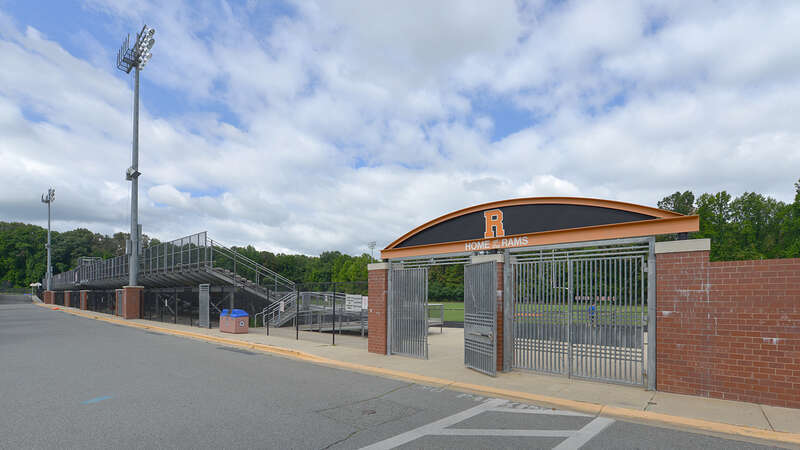 he stadium for Rockville High School (home of the Rams), part of the Montgomery County Public Schools system. 2100 Baltimore Road, Rockville, Maryland 20851.