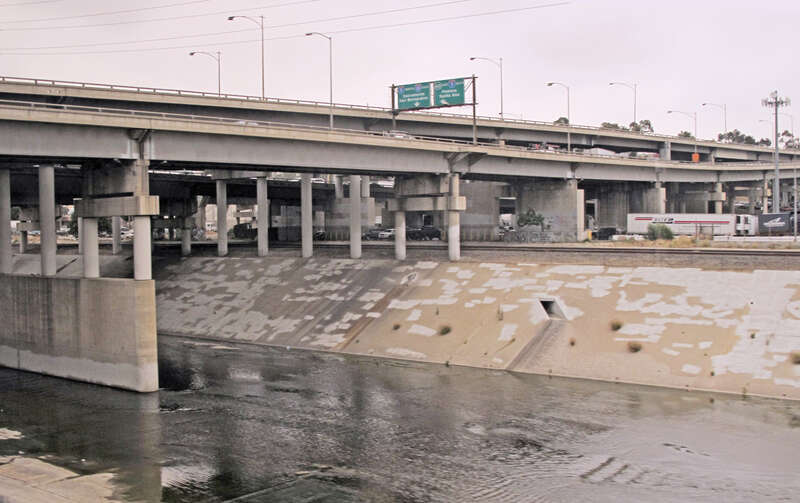 U.S. Route 101 bridge over the Los Angeles River, Los Angeles, California.
