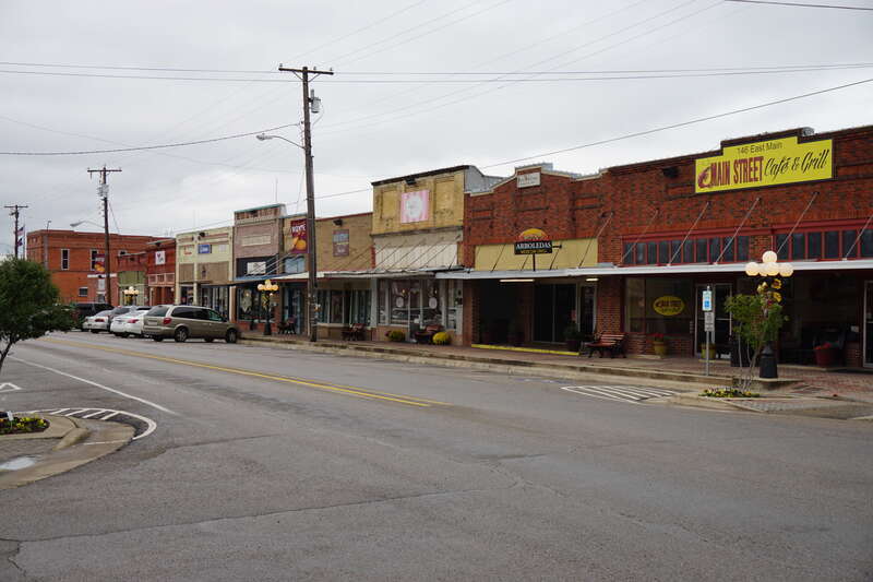 Main Street in Royse City, Texas (United States).