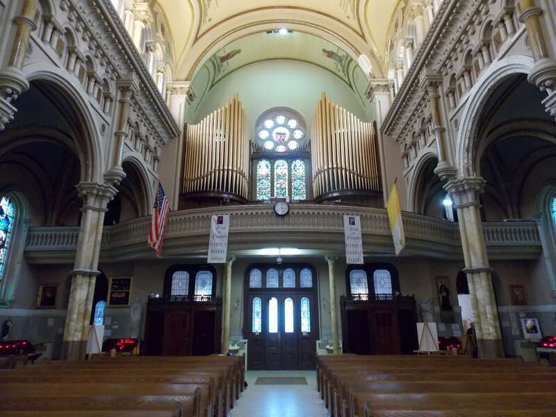 The interior of Saint Nicholas of Tolentine Catholic Church in Atlantic City, New Jersey.