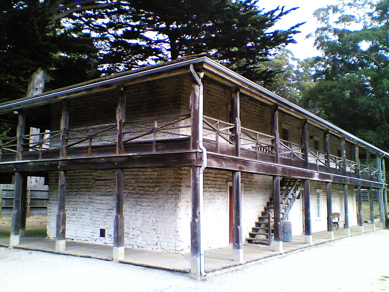 Photograph of the Sanchez Adobe, viewed from the southwest, October 22, 2006.