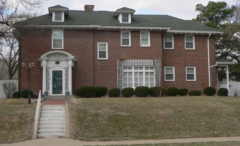 Arthur and Stella Sanford house, located at 1925 Summit Street in Sioux City, Iowa; seen from the east.