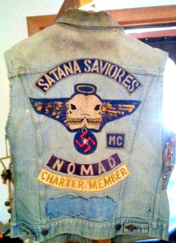 Back patch of the motorcycle club the Santana Saviores