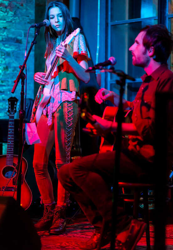 Sarah Summer performing live at the Love Song Bar in downtown Los Angeles, California, on Sunday, March 25, 2018.