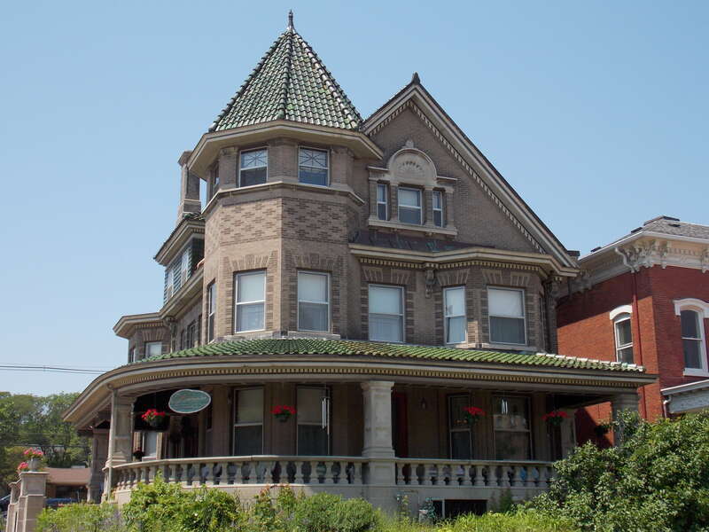 The Schrup Residence is a contributing property in the Jackson Park Historic District in Dubuque, Iowa. Fridolin Heer, architect.