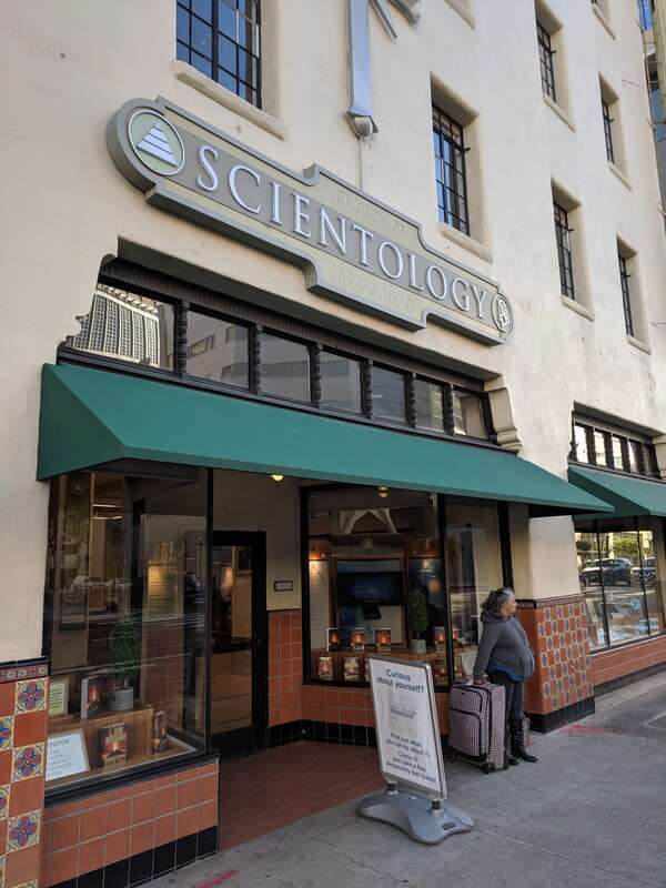 A storefront for a Scientology store in Sacramento, California.