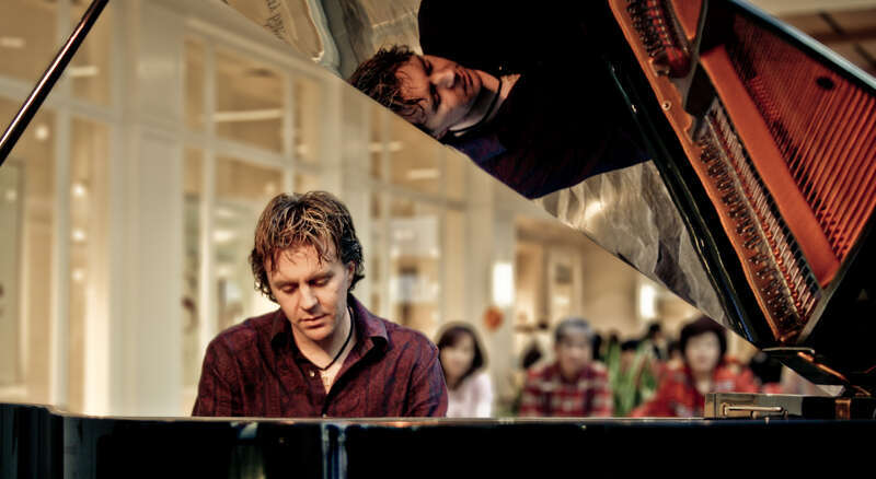 Scott D. Davis, a fantastic piano player performing at the Galleria in Roseville, CA.