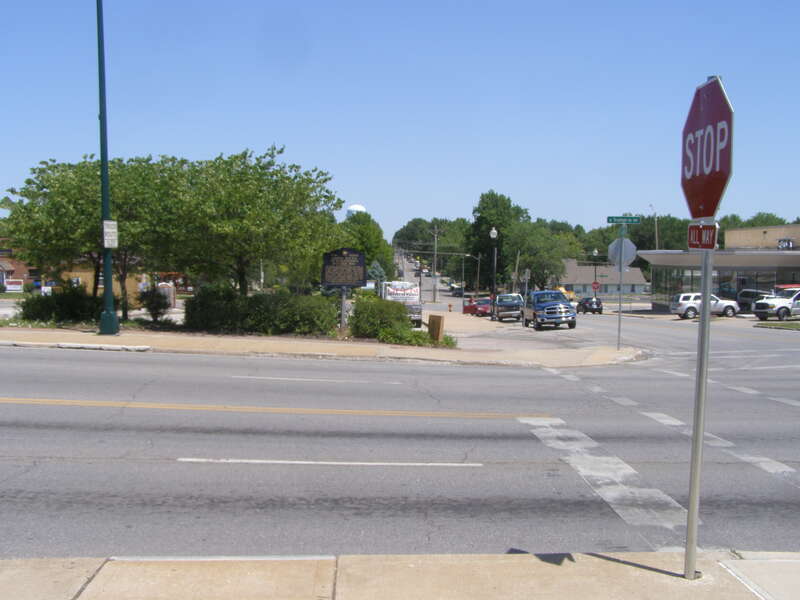 Second Battle of Independence historic marker is located on the northwest corner of W. Truman and Main Street, Independence, Missouri.