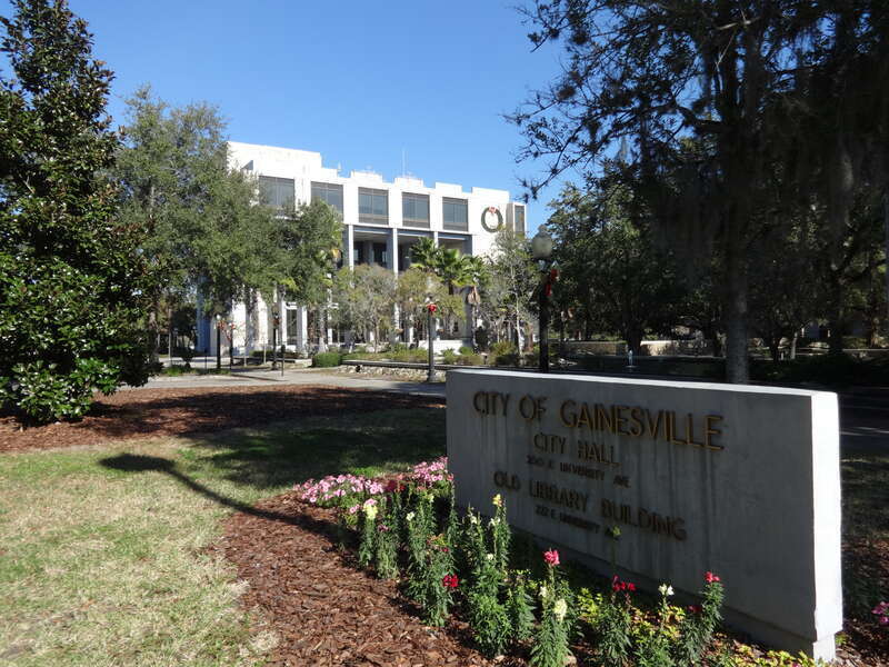 Sign, Gainesville City Hall, Gainesville, Alachua County, Florida