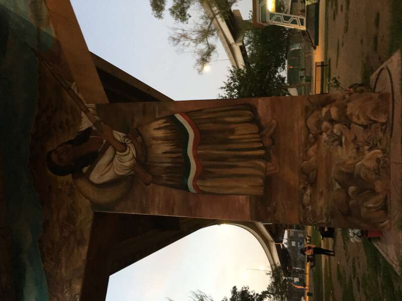 Mural on columns underneath Coronado Bridge