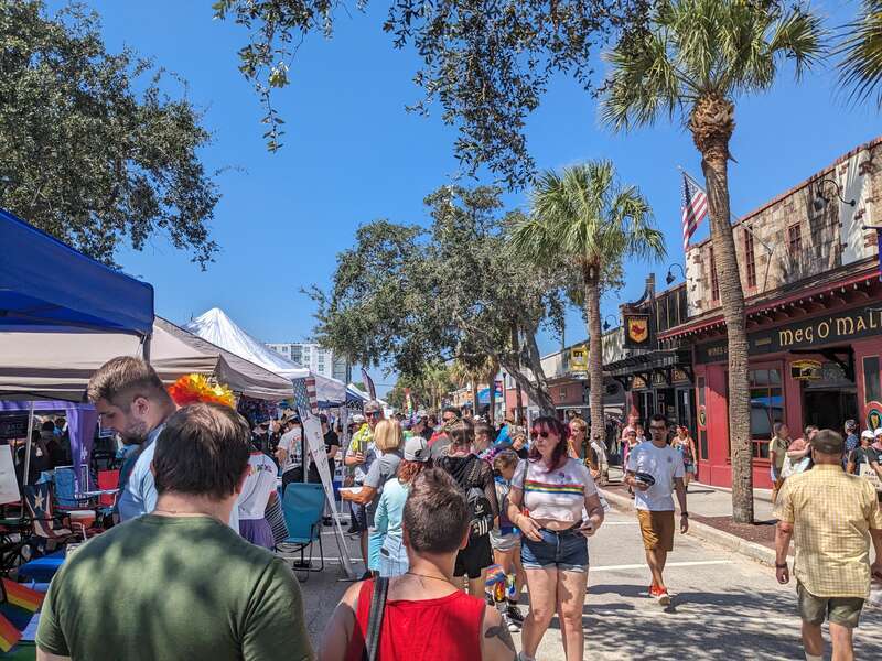 Vendors and other booths among the crowd