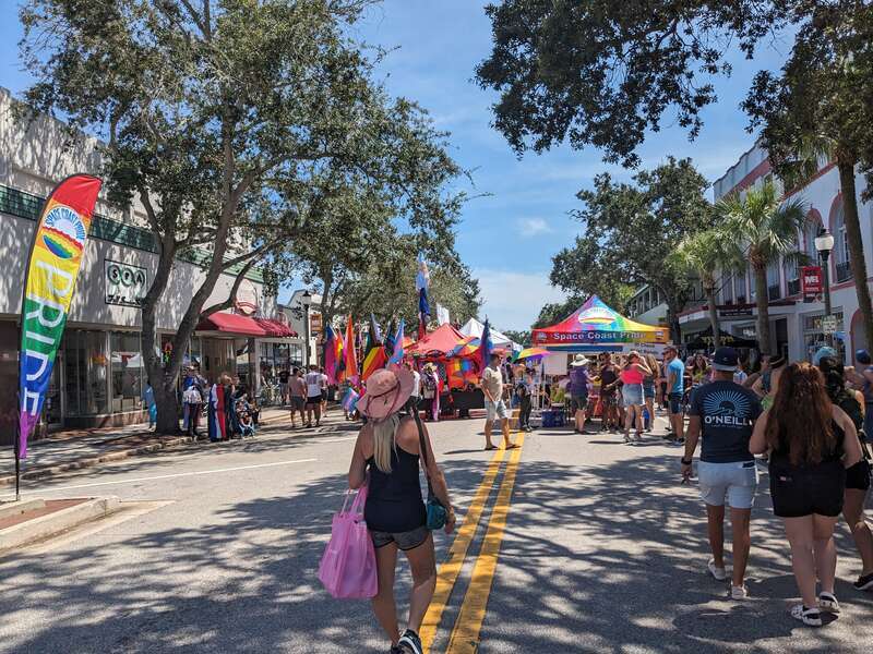 Tents set up along New Haven Ave