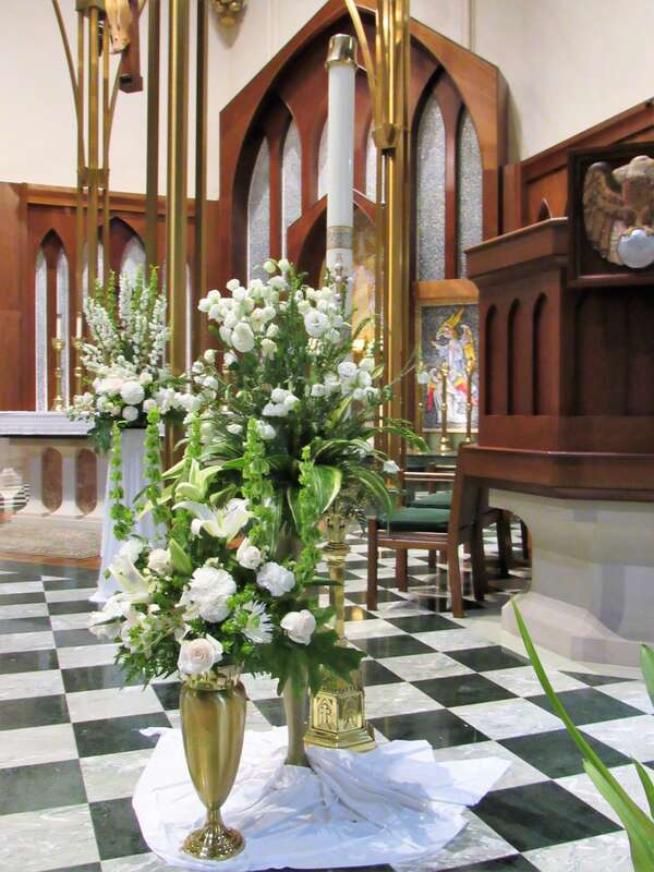 The Paschal Candle in St. Augustine Cathedral in Bridgeport, Connecticut.