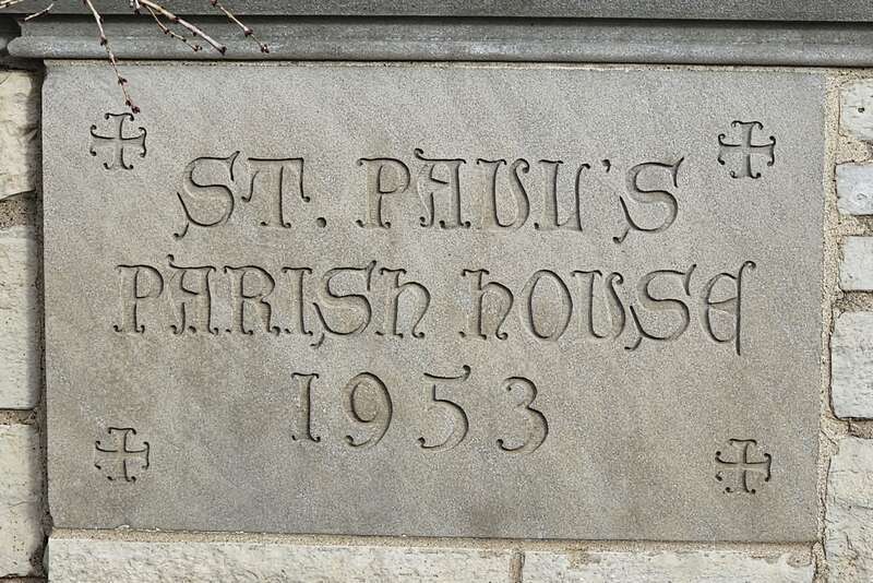 Cornerstone for St. Paul's Episcopal Church Parish House in Muskegon, Michigan