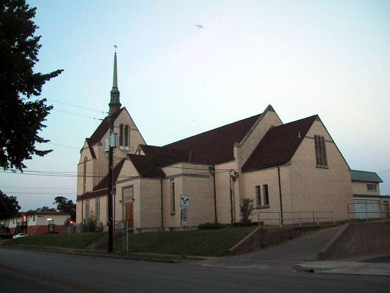 St. Cecilia's church in Dallas, Texas before it burned down.