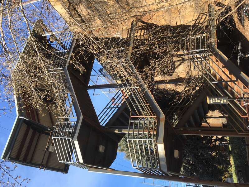 Stairs to access the northbound platform from street level at New Brunswick NJTransit station
