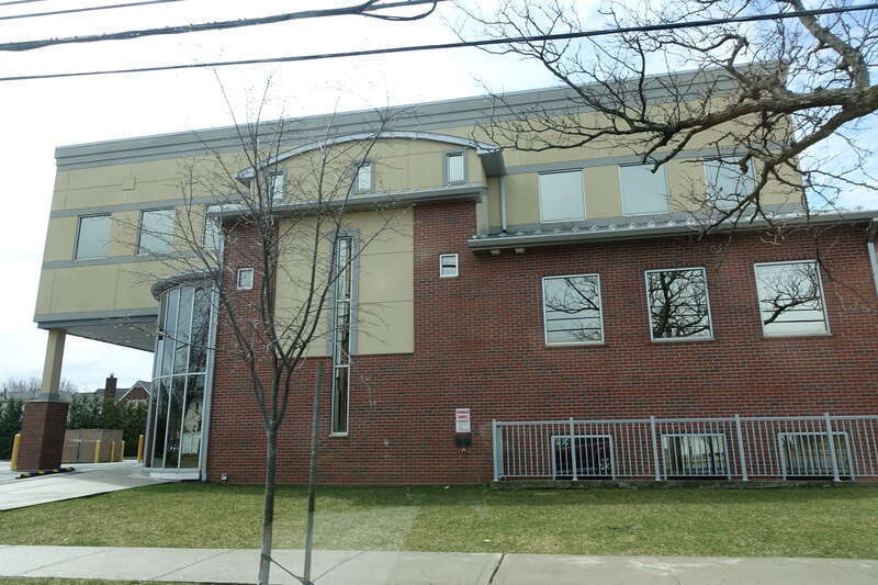 Looking at 378 Seaview Avenue near the Staten Island University Hospital North Campus, at Seaview Avenue and Simpson Street in Dongan Hills / Midland Beach, Staten Island. The building serves as an external clinic for the hospital, including the