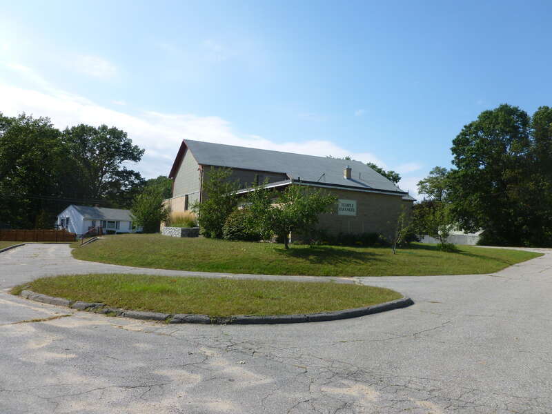 Temple Emanuel of the Merrimack Valley, a reform Jewish congregation located at 101 West Forest Street, Lowell, Massachusetts.  Southeast (front) and northeast sides of building shown.