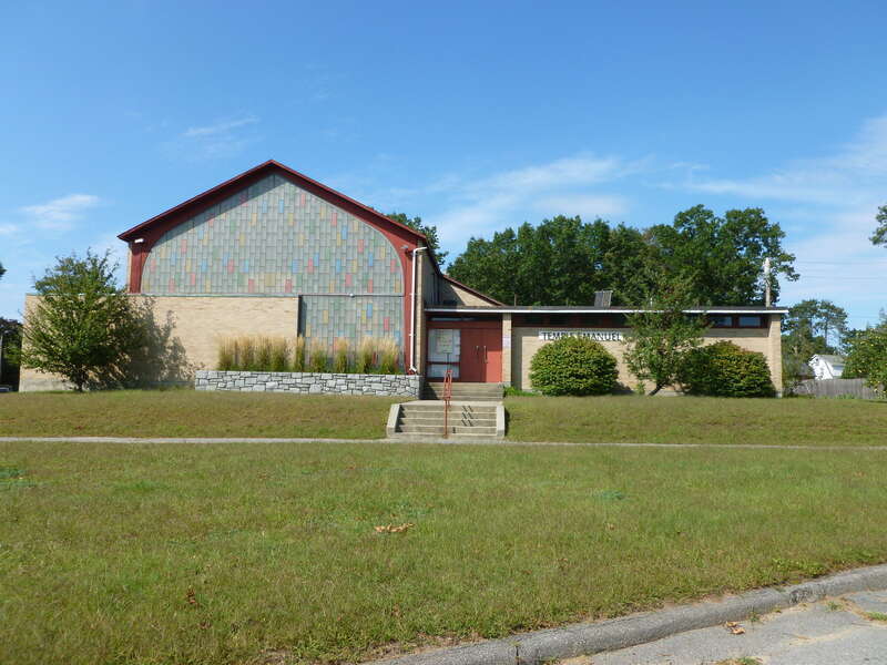 Temple Emanuel of the Merrimack Valley, a reform Jewish congregation located at 101 West Forest Street, Lowell, Massachusetts.  Southeast (front) side of building shown.