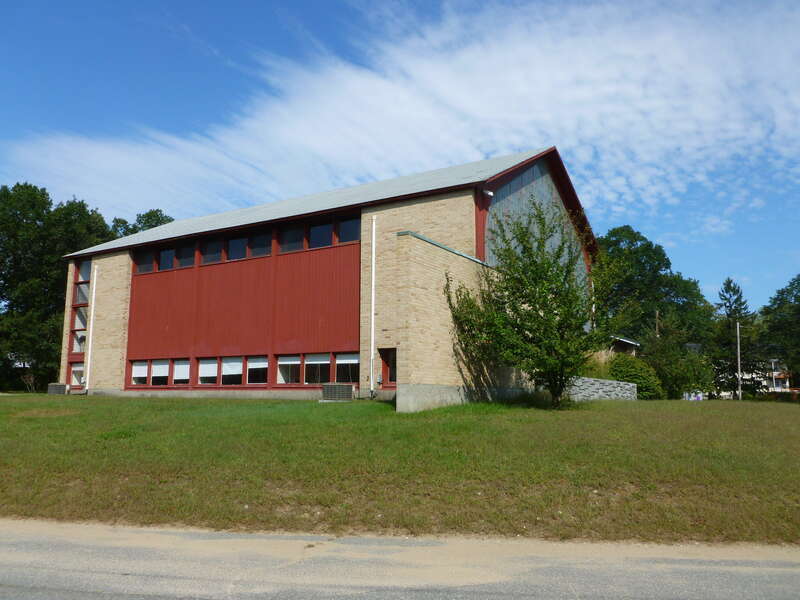 Temple Emanuel of the Merrimack Valley, a reform Jewish congregation located at 101 West Forest Street, Lowell, Massachusetts.  Southwest and southeast (front) side of building shown.