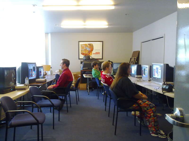 Tetris practice. Thor Aackerlund on left.  Jonas Neubauer center right.