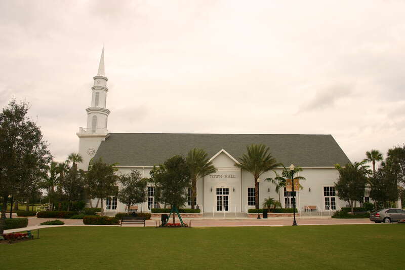 A side view of the town hall belonging to the community of Tradition, Florida.