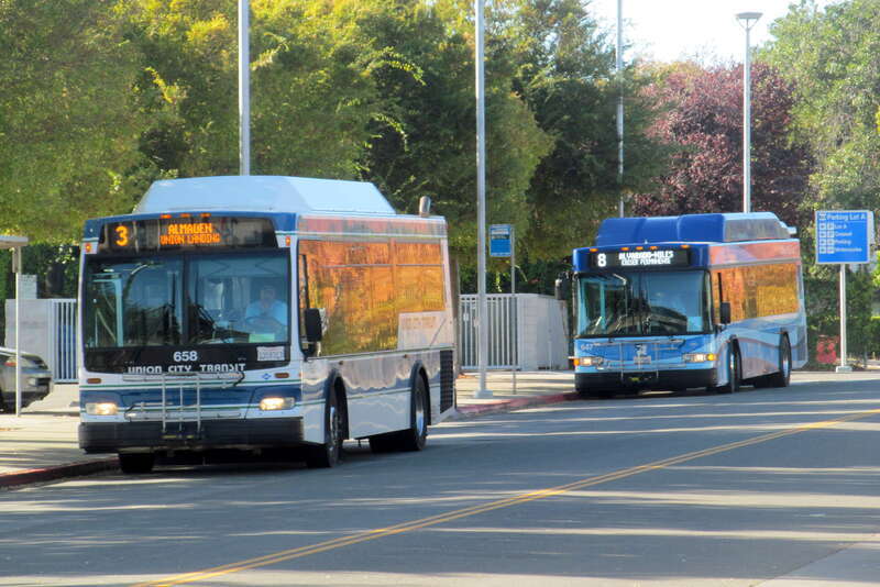 Union City Transit buses at Union City station in October 2017