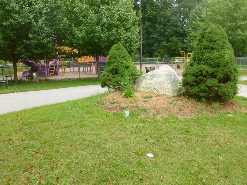 The Upper Highlands Community Playground, located on the southeast side of Bailey Elementary School at 175 Campbell Drive, Lowell, Massachusetts.