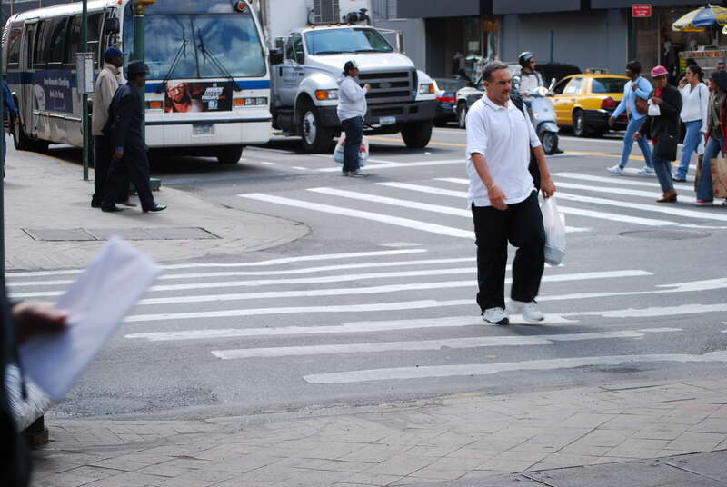 This photo is of Wikis Take Manhattan goal code S7, Crosswalk-Zebra, stripes w/ no outer lines.