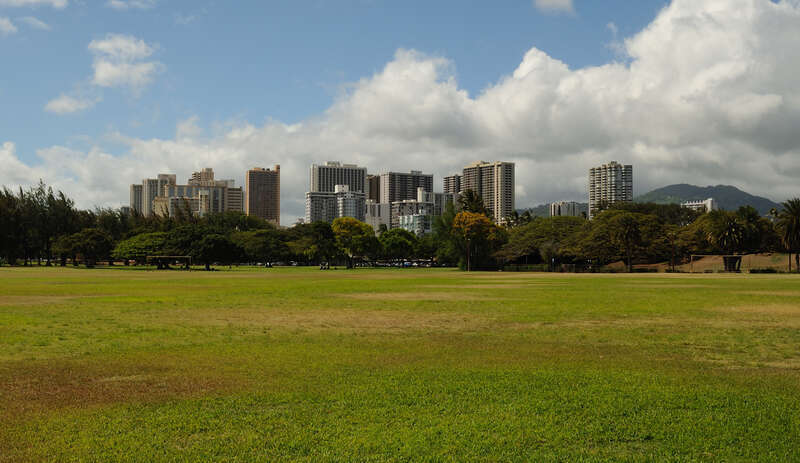 View of some of the hotels.