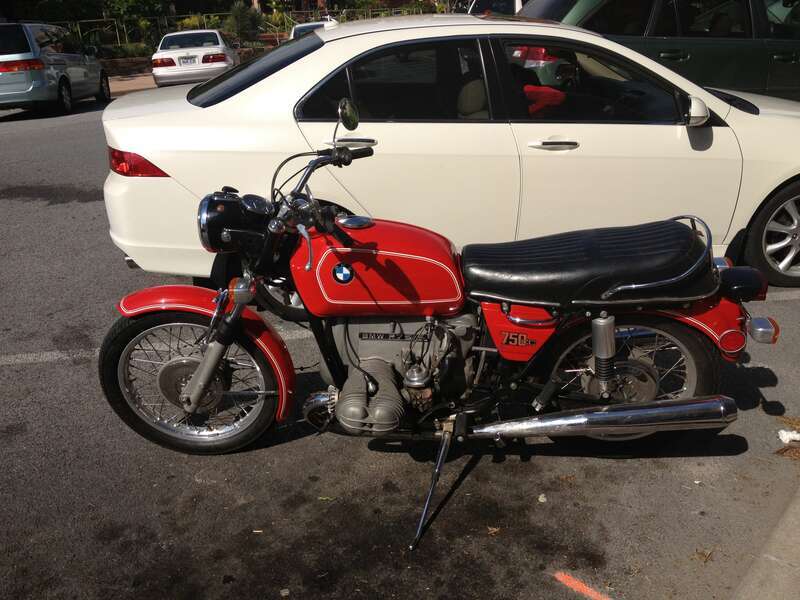 BMW R75/5 motorcycle seen in Fayetteville Arkansas USA, May 2013.