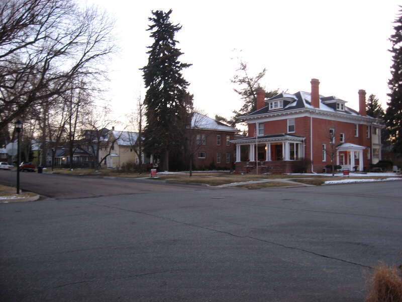 Houses in the West Side Historic District, situated on the southwestern corner of Fourth Avenue and Pratt Street in western Longmont, Colorado, United States.  The district has been listed on the National Register of Historic Places since 1987.