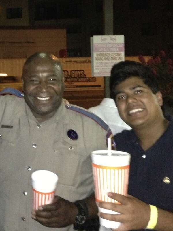 Friendly cop at local fast food chain