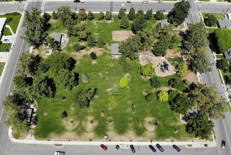 An aerial view of Wines Park