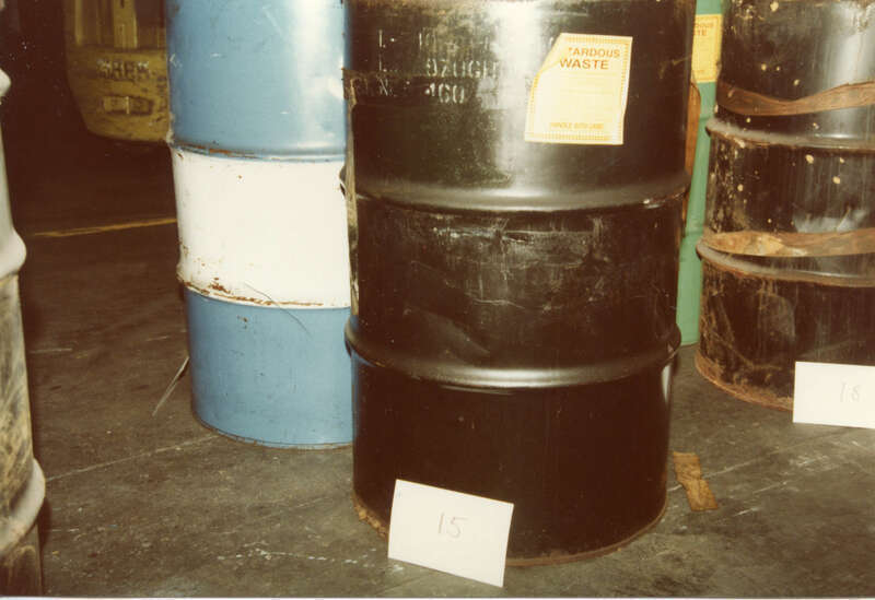 August 1, 1985 - WAKEFIELD, Massachusetts - Hood Industries - Photos of drums taken from Hood Industries to Northeast Solvents in Lawrence, MA - scanned photos from MassDEP Hazardous Waste investigation -