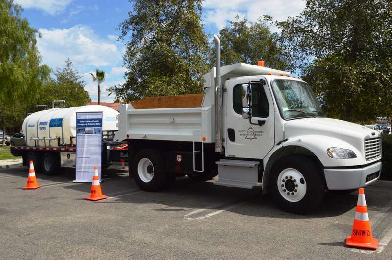 Santa Margarita Water District (SMWD) truck with a water trailer at Patriot Day 2014 - Rancho Santa Margarita, California.