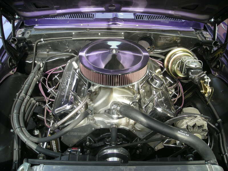A 1967 Chevrolet Camaro engine at the 2014 Rolling Sculpture Car Show in Ann Arbor, Michigan (United States).